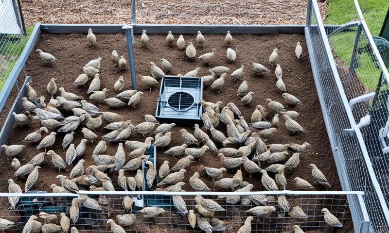 Quails inside cages