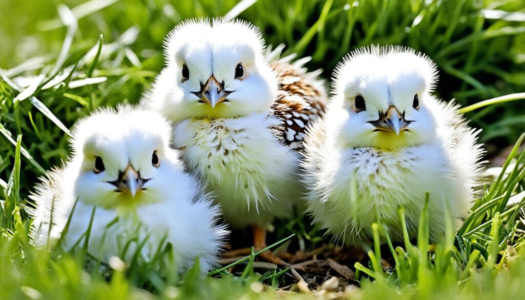 White Cornish Quail Baby